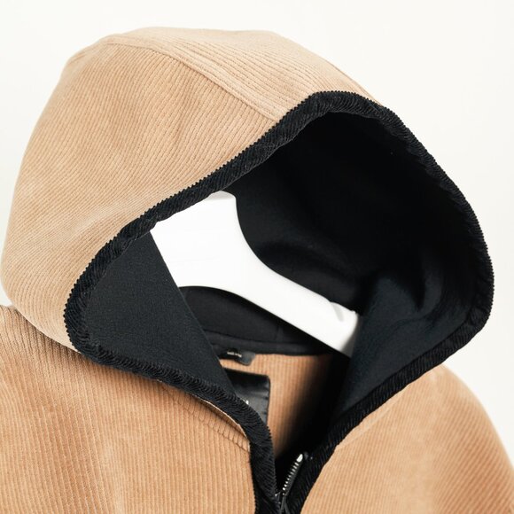 Fendi Tan Corduroy Logo-Embossed Zip Hooded Jacket - Picture 5 of 16